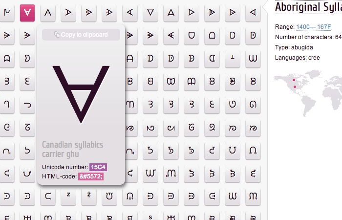 特殊文字やハートマークなど、大量のUnicode 文字を掲載しているサイト「Unicode character table」｜WEBサービス