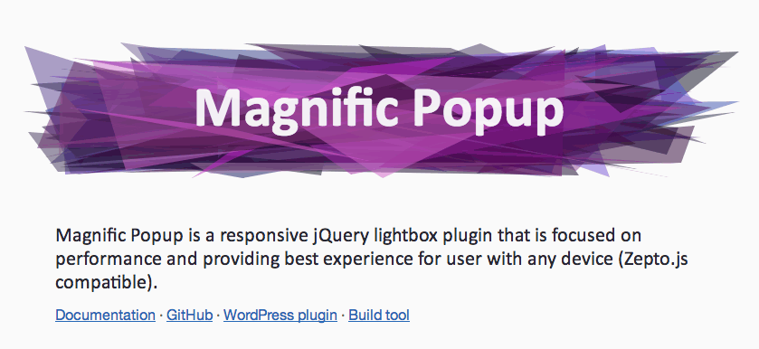 レスポンシブWEB対応で、画像や動画をLightbox 風に表示できる「Magnific Popup」